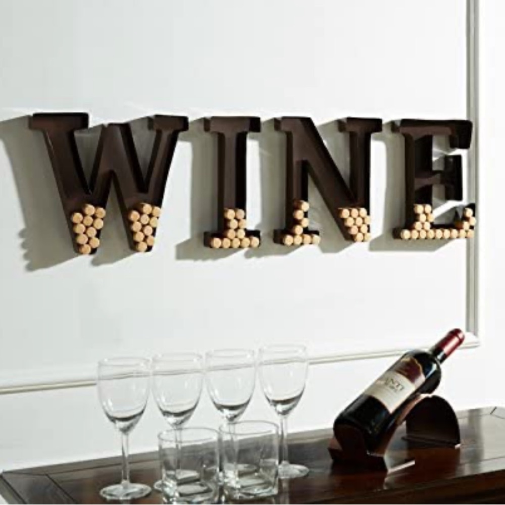 Brown Metal Wine Cork Wall Letters